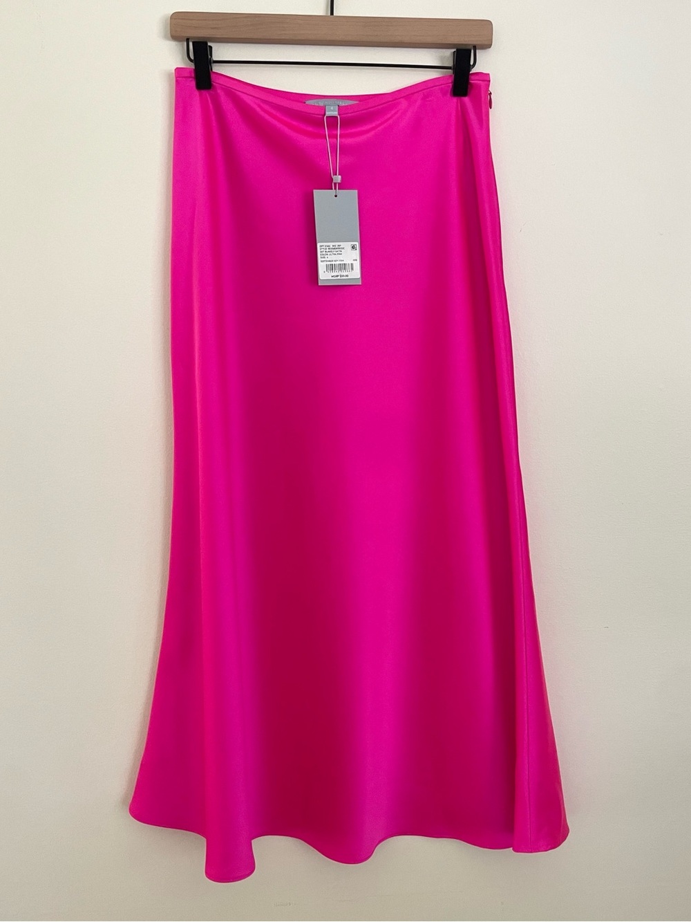ANTONIO MELANI Hot Pink Satin Midi Skirt